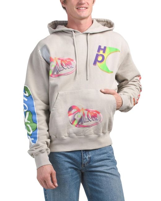 Tj Maxx Gray Global Collage Hoodie For Cotton/Polyester for men