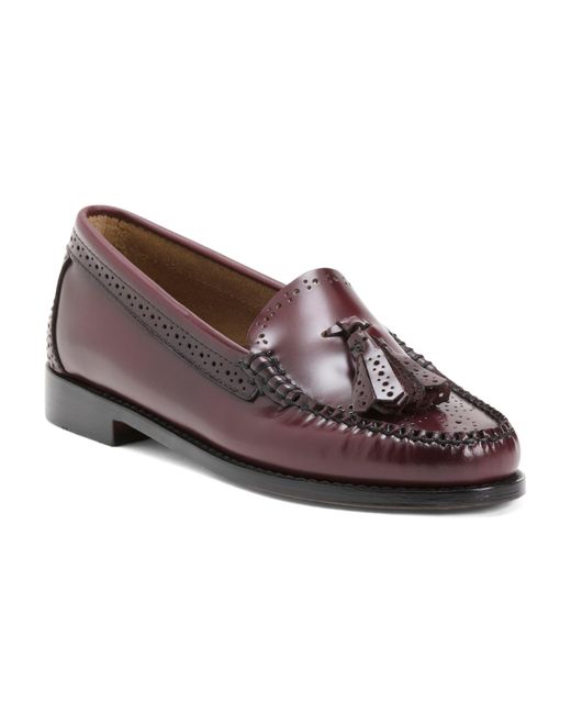 Tj Maxx Brown Leather Estelle Tassel Weejun Loafers For