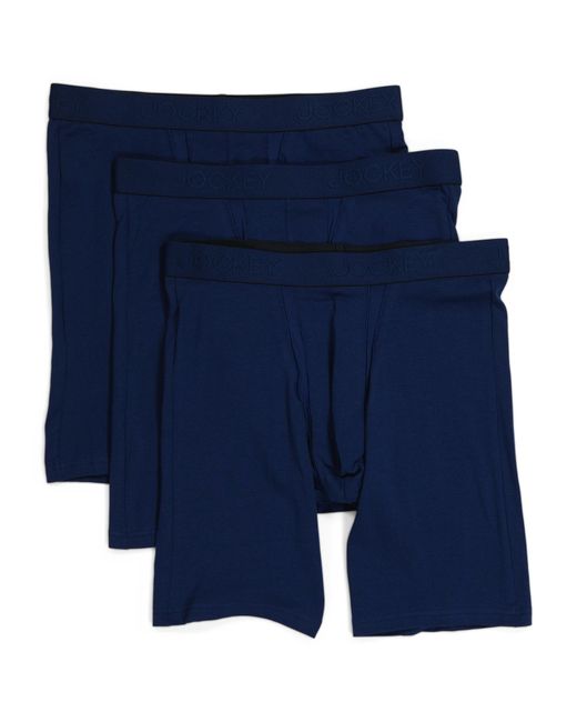 Tj Maxx Blue 3Pk Chafe Proof Pouch Boxer Briefs For Spandex/Cotton for men