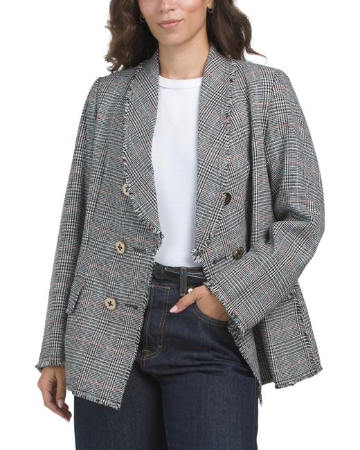 Tj Maxx Gray Double Breasted Blazer, Polyester/Wool