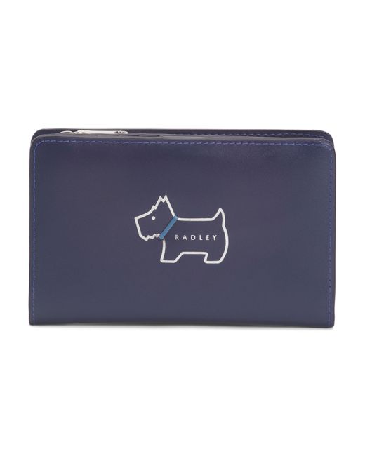 Tj Maxx Blue Leather Heritage Dog Outline Bi-Fold Wallet