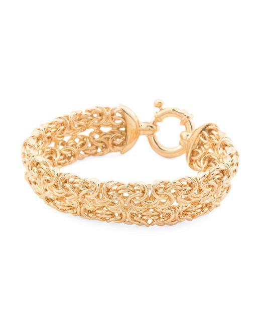 Tj Maxx Metallic 18Kt Plated Byzantine Chain Bracelet For