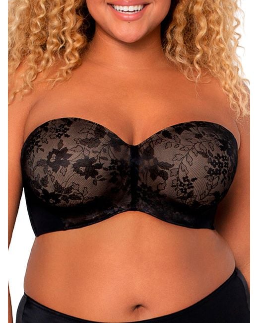 Tj Maxx Black Full Figure Lace Strapless Bra For Nylon/Spandex