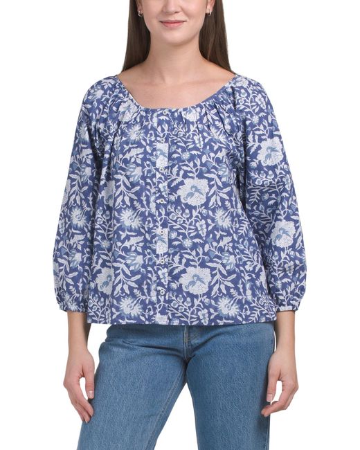 Tj Maxx Blue Sophie Top For Cotton