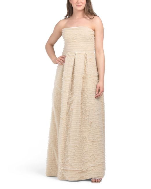 Tj Maxx Natural Strapless Textured Gown For Polyester