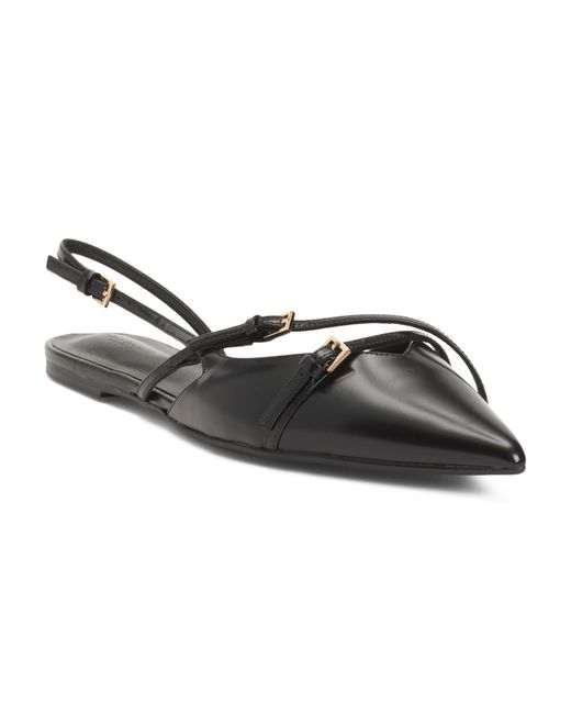 Tj Maxx Black Leather Jamo Flat Mules For