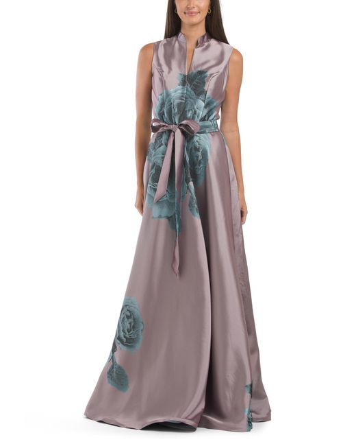 strapless open back dress Ozias Halter Semi Sheer Knit Maxi Dress / Deep Purple | Meshki