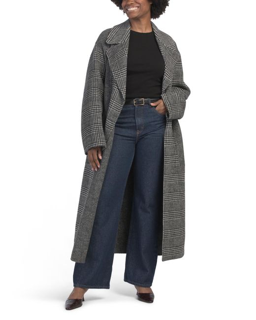 Tj Maxx Blue Wool Blend Kate Wrap Coat, Polyester/Wool