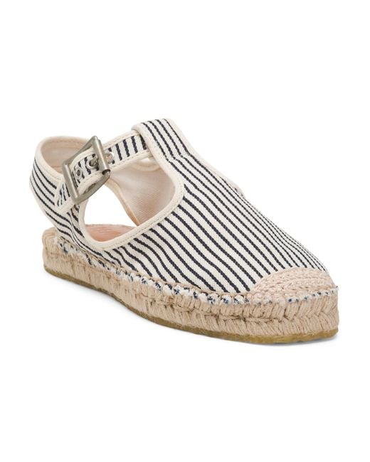 Tj Maxx White 70S T-Strap Espadrilles For Leather