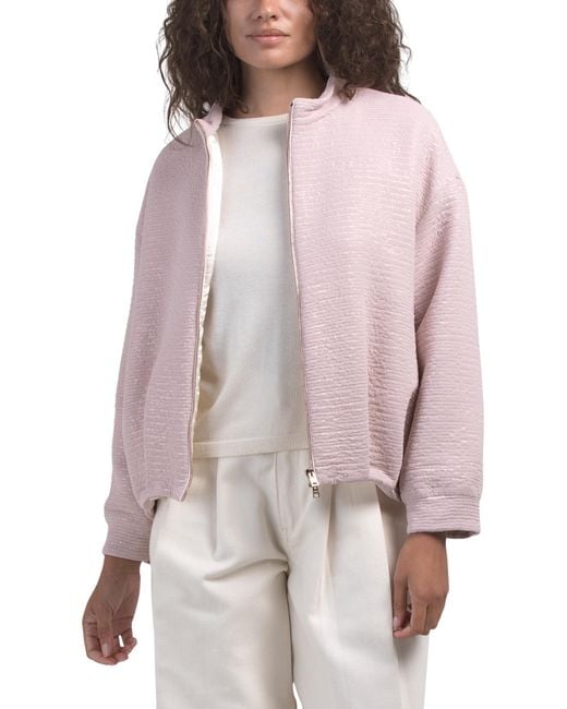 Tj Maxx Pink Sequin Embellished Jacket, Polyester/Viscose