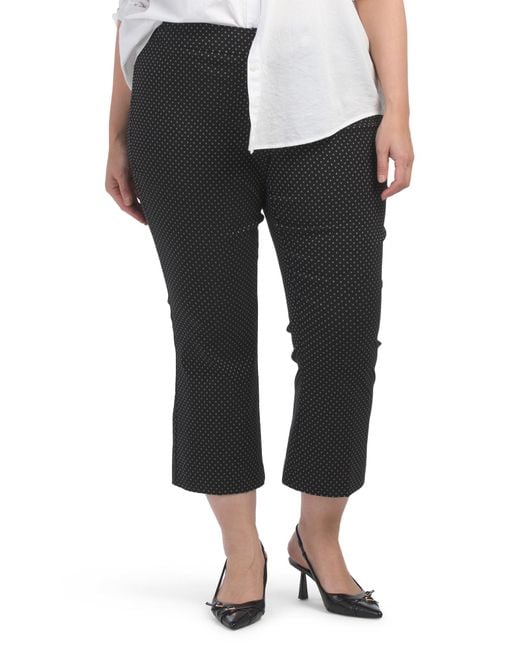 Tj Maxx Black Plus Pull On Bootcut Jacquard Pants For Nylon/Spandex/Polyester