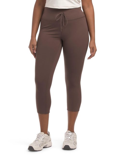 Tj Maxx Brown Drawstring Waist Capris, Spandex/Polyester