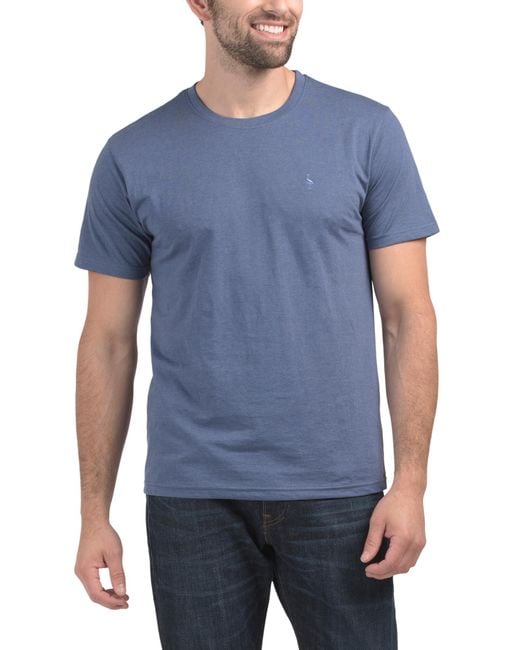Tj Maxx Blue Basic T-Shirt For Cotton/Polyester for men