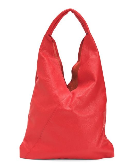 Tj Maxx Red Leather Large Slouchy Hobo For