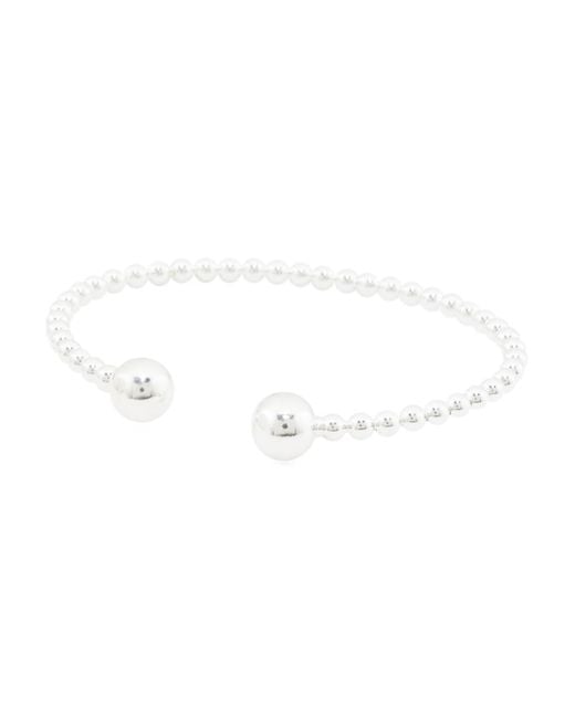 Tj Maxx Metallic Sterling Beaded Cuff Bracelet For