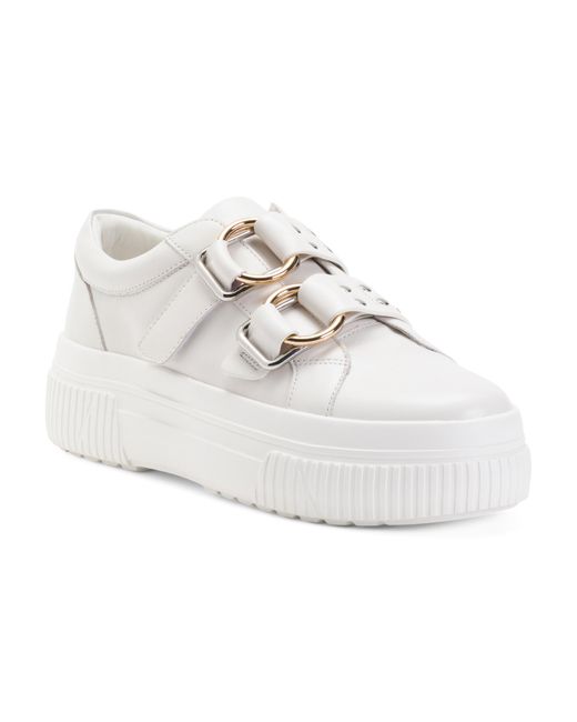 Tj Maxx White Leather Waldo Platform Sneakers For