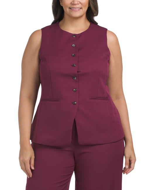 Tj Maxx Purple Plus Buttoned Suit Vest For Polyester