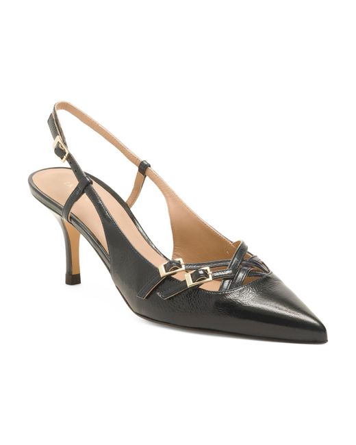Tj Maxx Metallic Leather Caprice Multi-Strap Slingback Pumps For Leather