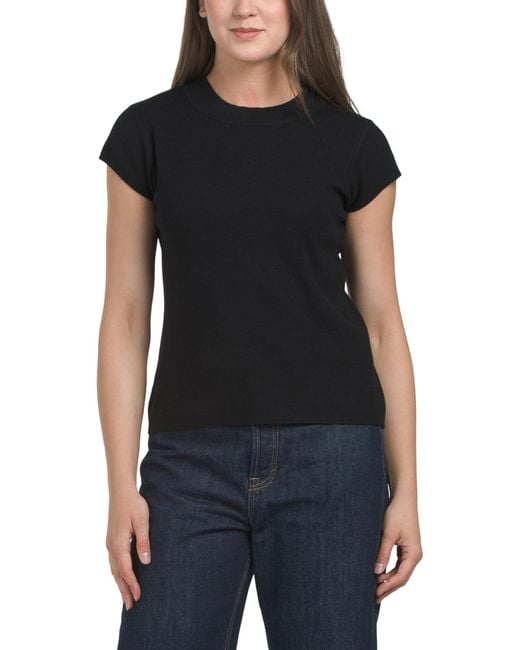 Tj Maxx Black Short Sleeve Pull Over Sweater, Nylon/Polyester/Rayon