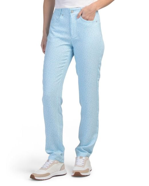 Tj Maxx Blue Skyfall Printed Pants For Spandex/Polyester