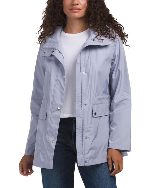 Tj Maxx Blue Packable Raincoat, Nylon/Polyester