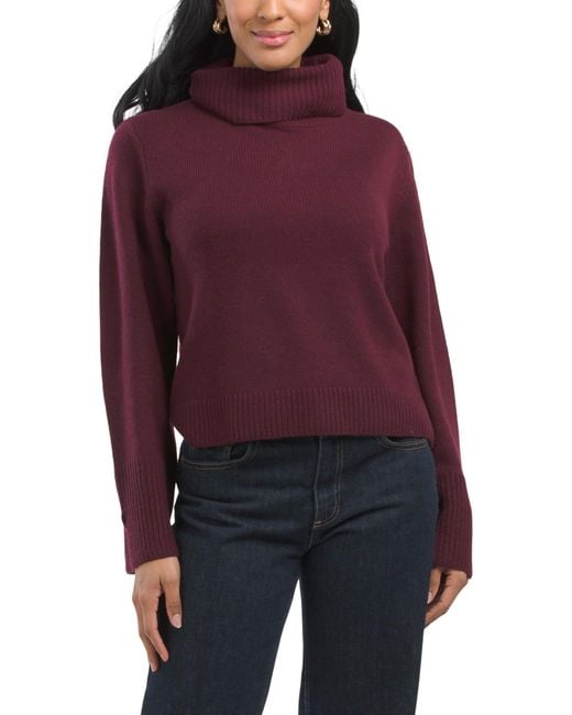 Tj Maxx Red Cashmere Essential Turtleneck Sweater