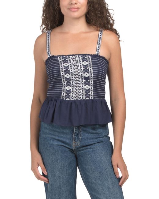 Tj Maxx Blue Mixed Stripe Shirt For Polyester