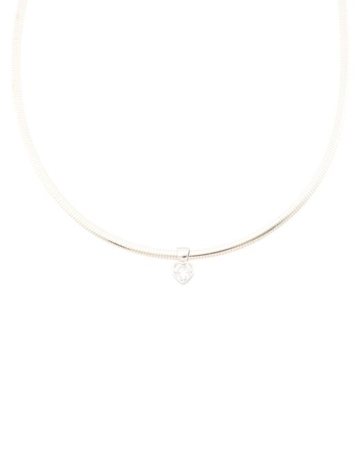 Tj Maxx White Sterling Herringbone Cubic Zirconia Necklace For