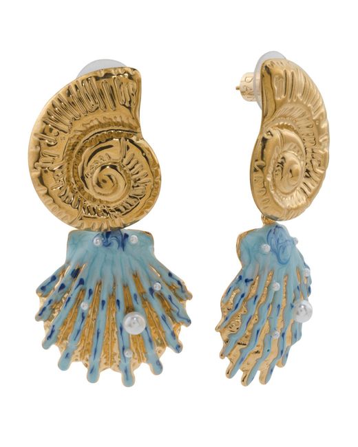 Tj Maxx Metallic Celine Shell Earrings
