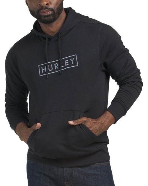 Tj Maxx Blue Boxed Logo Fleece Hoodie For Cotton/Polyester for men