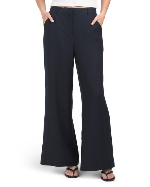Tj Maxx Blue Linen Blend Wide Leg Pants For Linen/Rayon