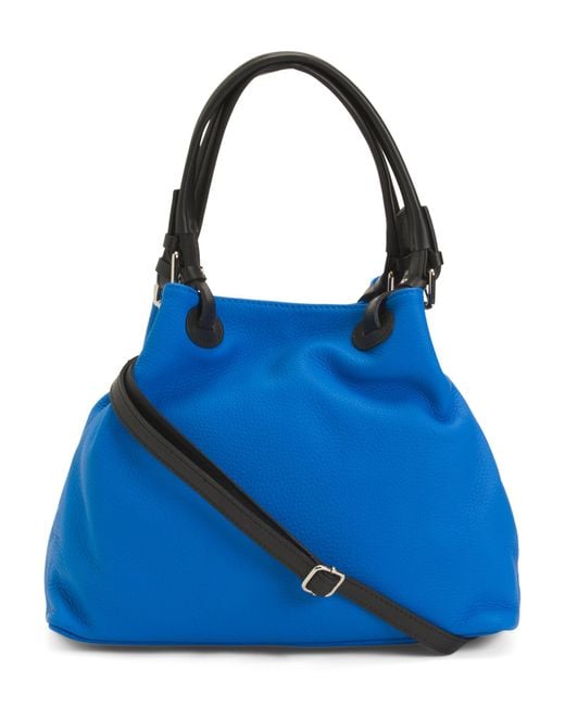 Tj Maxx Blue Leather Large Tote For