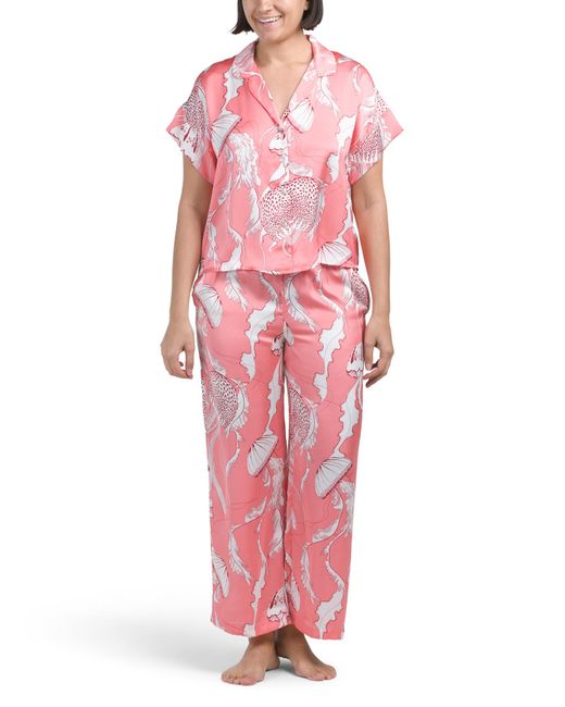 Tj Maxx Pink 2Pc Jellyfish Top And Pants Set For Polyester