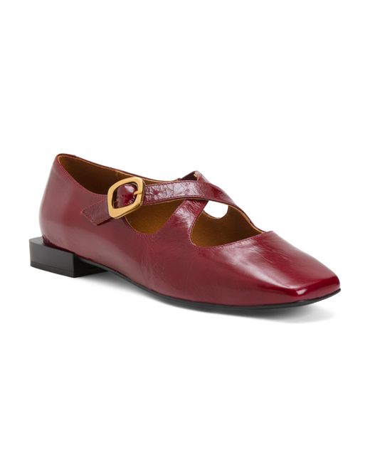 Tj Maxx Red Patent Leather Cross Band Shoes For
