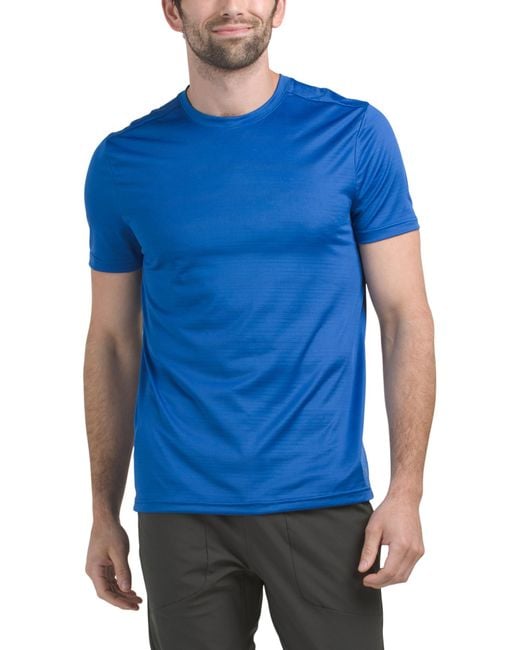 Tj Maxx Blue Jacquard Jersey T-Shirt For Spandex/Polyester for men