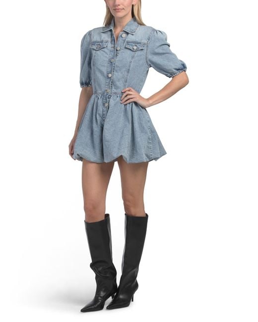 Tj Maxx Blue Denim Mini Dress For Cotton