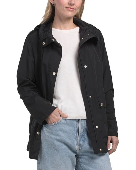 Tj Maxx Black Packable Raincoat, Nylon/Polyester
