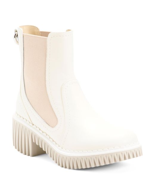 Tj Maxx White Leather Plita Cella Chelsea Boots For
