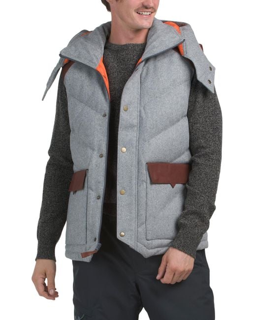 Tj Maxx Gray Wool Blend Heavyweight Vest For Polyester/Leather/Wool for men