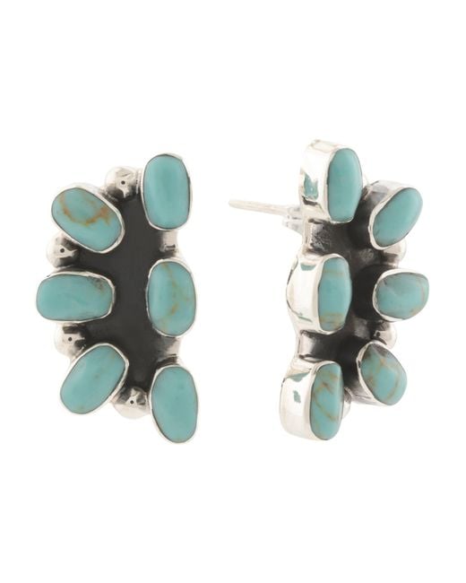 Tj Maxx Green Sterling Half Moon Earrings