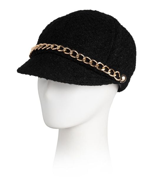 Tj Maxx Black Boucle Equestrian Cap For Polyester