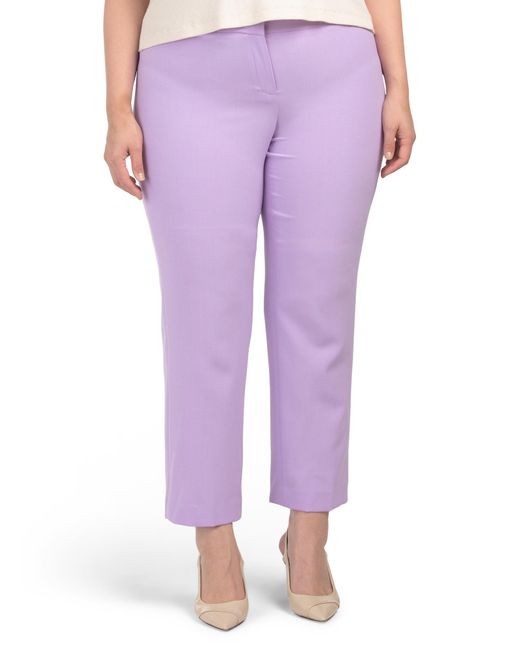 Tj Maxx Purple Plus Crepe Wide Leg Pants For Polyester