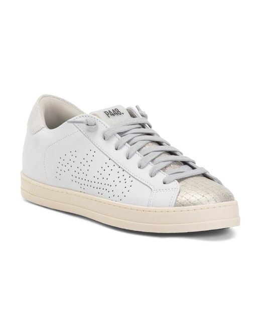 Tj Maxx White Leather John Lace Up Sneakers For Leather/Suede