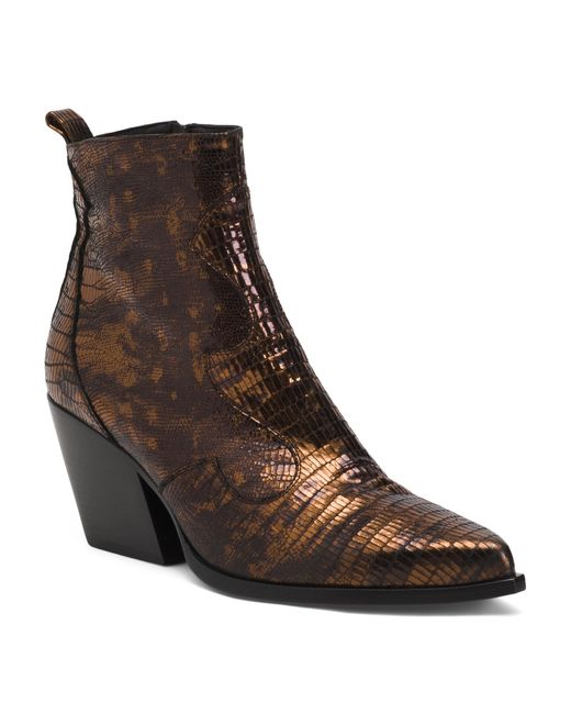 Tj Maxx Brown Leather Leonah Pointy Toe Booties For