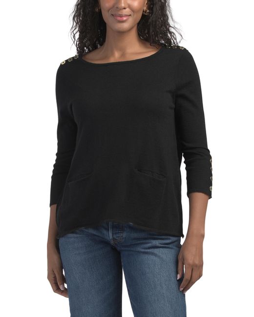 Tj Maxx Black Long Sleeve Knit Sweater, Nylon/Polyester/Acrylic