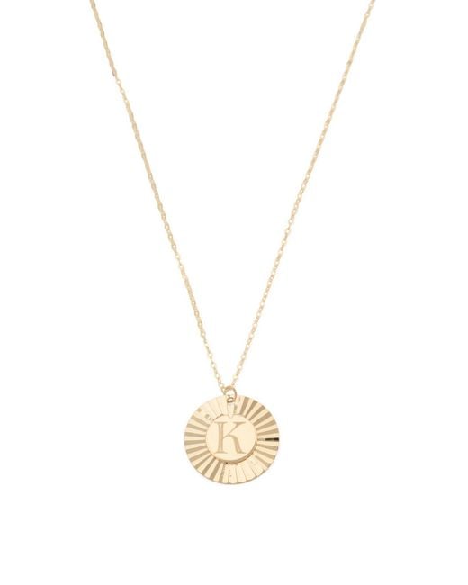 Tj Maxx Metallic 14K/K Initial Sunburst Disc Necklace For