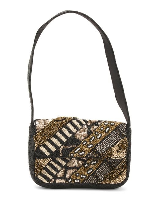 Tj Maxx Metallic Beaded Pattern Bag For Leather