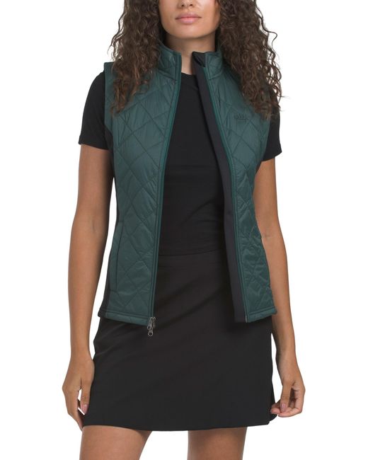 Tj Maxx Green Quilted Vest, Nylon/Spandex/Polyester