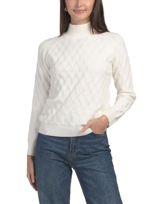 Tj Maxx White Turtleneck Sweater, Nylon/Polyester/Viscose