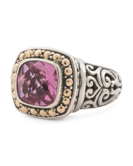 Tj Maxx Pink 18Kt And Sterling Birthstone Ring, Amethyst